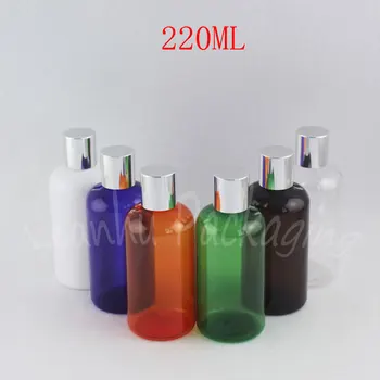 220 ml Puste butelki z tworzyw sztucznych, z dokręcaną pokrywą, 220 ml Butelka do opakowania szamponu / płynu jest Pusty pojemnik kosmetyczny (24 szt./ lot)