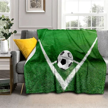 Koce gospodarstwo domowe sofy koce sportów obrazy piłki nożnej w zielonej trawy pokrywają do łóżka wykonane na zamówienie koc gospodarstwo Domowe i biura ciepły koc