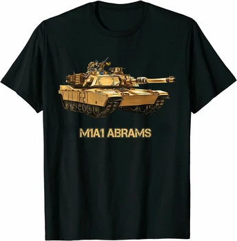 Męska Vintage t-shirt z Podstawowym czołgiem bojowym Armii USA najstarszych m1a1 Abrams, rozmiar S-4XL