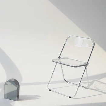 Przezroczysty akrylowy jadalnia krzesło chlouis fasair, modny strony-krzesło do zdjęć gwiazd, sklep odzieżowy, krzesło do makijażu, składane krzesło
