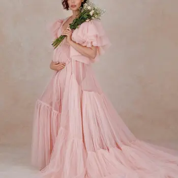 Różowe Sukienka Dla kobiet w ciąży Tull Do sesji Zdjęciowej, Maxi-sukienka Dla kobiet w Ciąży, Do robienia zdjęć, Sukienki dla Duszy, Dla kobiet w ciąży, Fotografia
