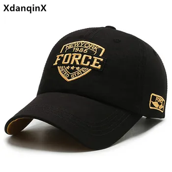 XdanqinX czapki z daszkiem z haftem liter dla mężczyzn i kobiet, roleta bawełniana czapka z naklejką, regulowany rozmiar, pary, obuwie sportowe czapki